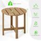 18 Inch Set of 2 Round Outdoor Adirondack Side Tables with Slatted Design and X-Shaped Structure